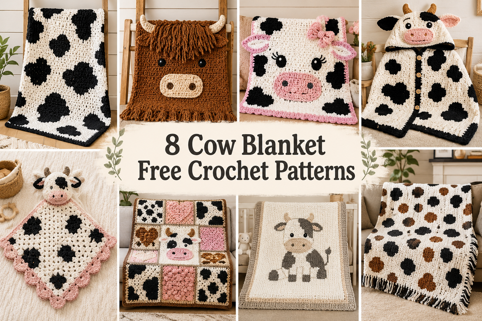 8 Free Cow Blanket Crochet Patterns